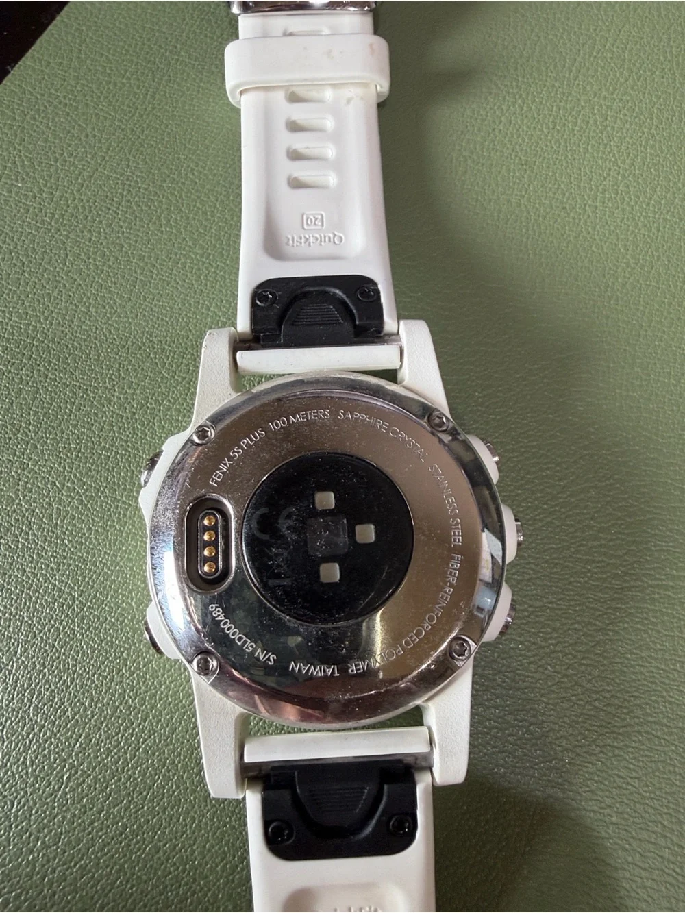 Garmin Fenix 5s White and Silver GPS Smartwatch with White Silicone Band